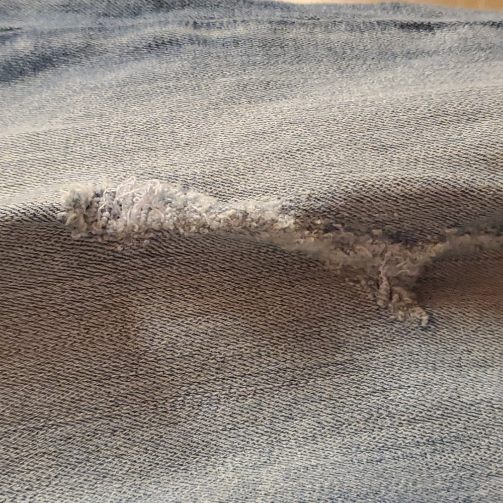Express Jeans Womens Size 4 Long 4L Blue Legging zelda Ultra Low Rise Distressed - Picture 5 of 16